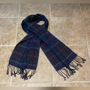 Totes - Unisex navy/burgundy/gray long plaid, very soft scarf, Size: 52”…